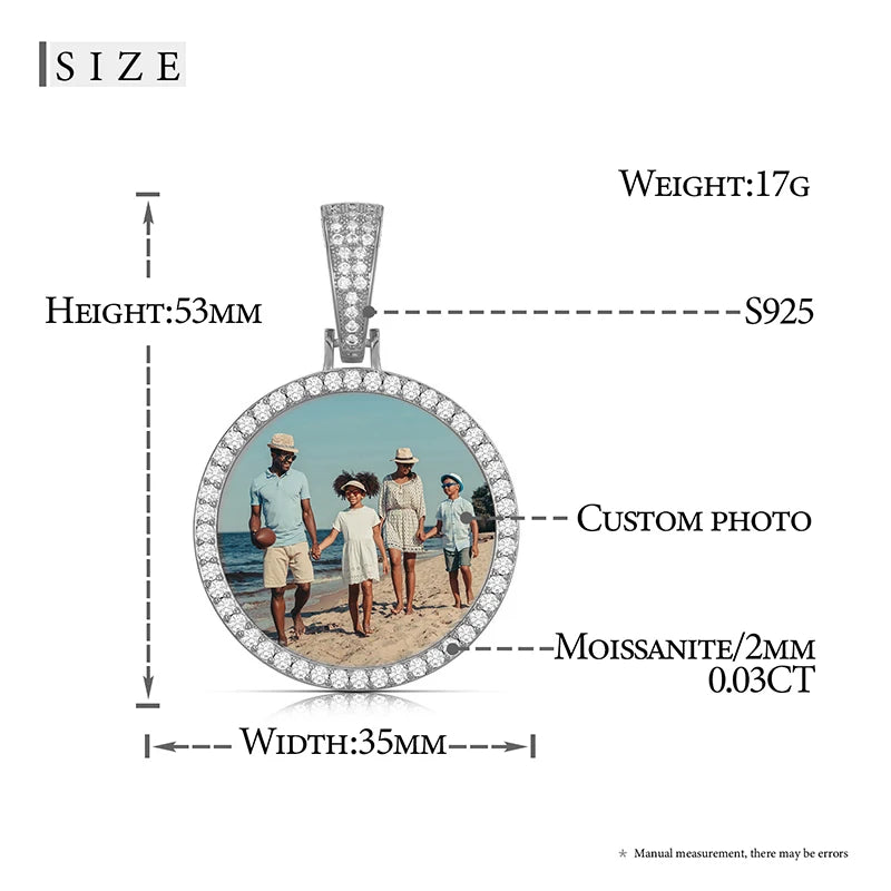 TUHECN Moissanite Pendant Necklace 925 Sterling Silver