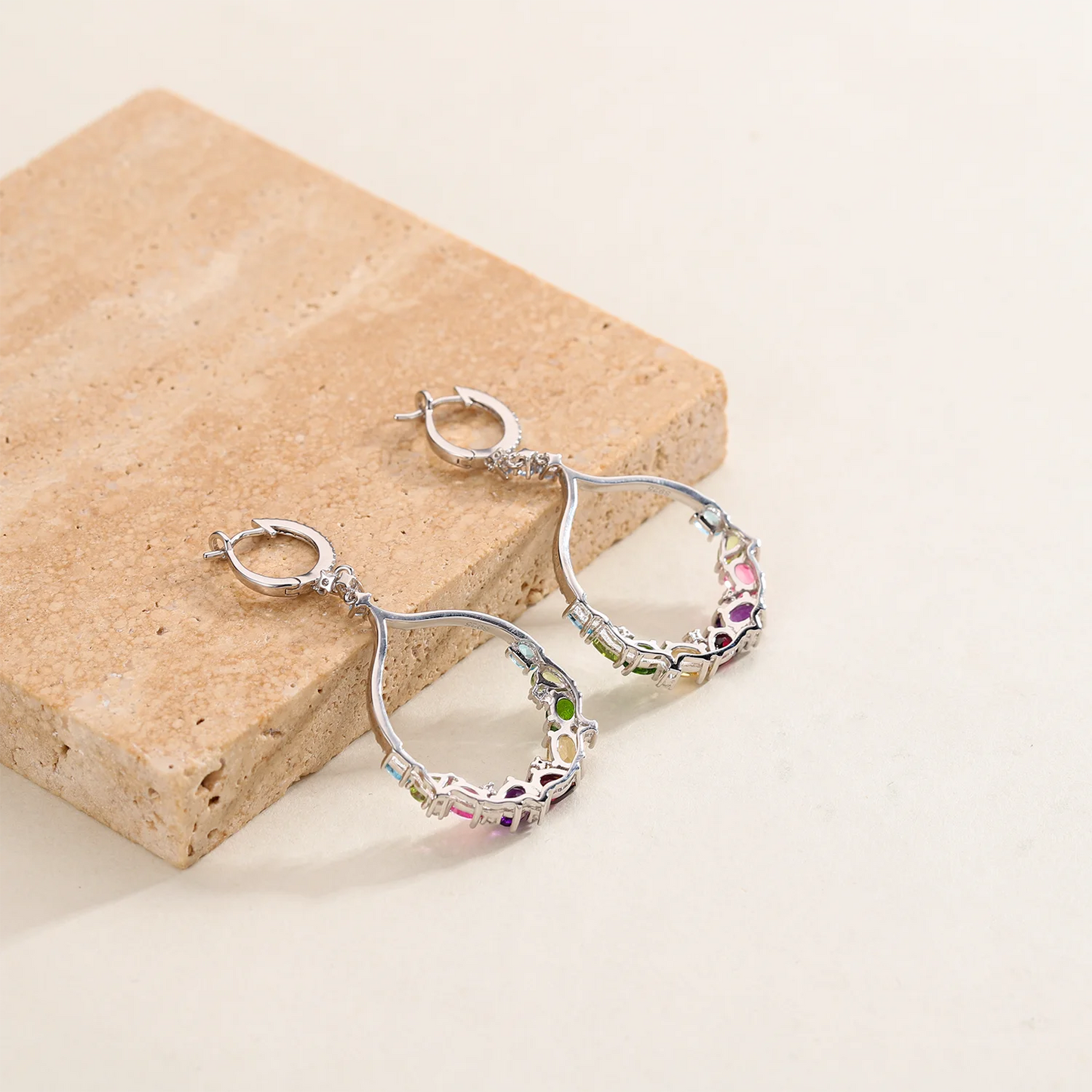 GEM'S BALLET Gemstone Dangle Earrings Sterling Silver