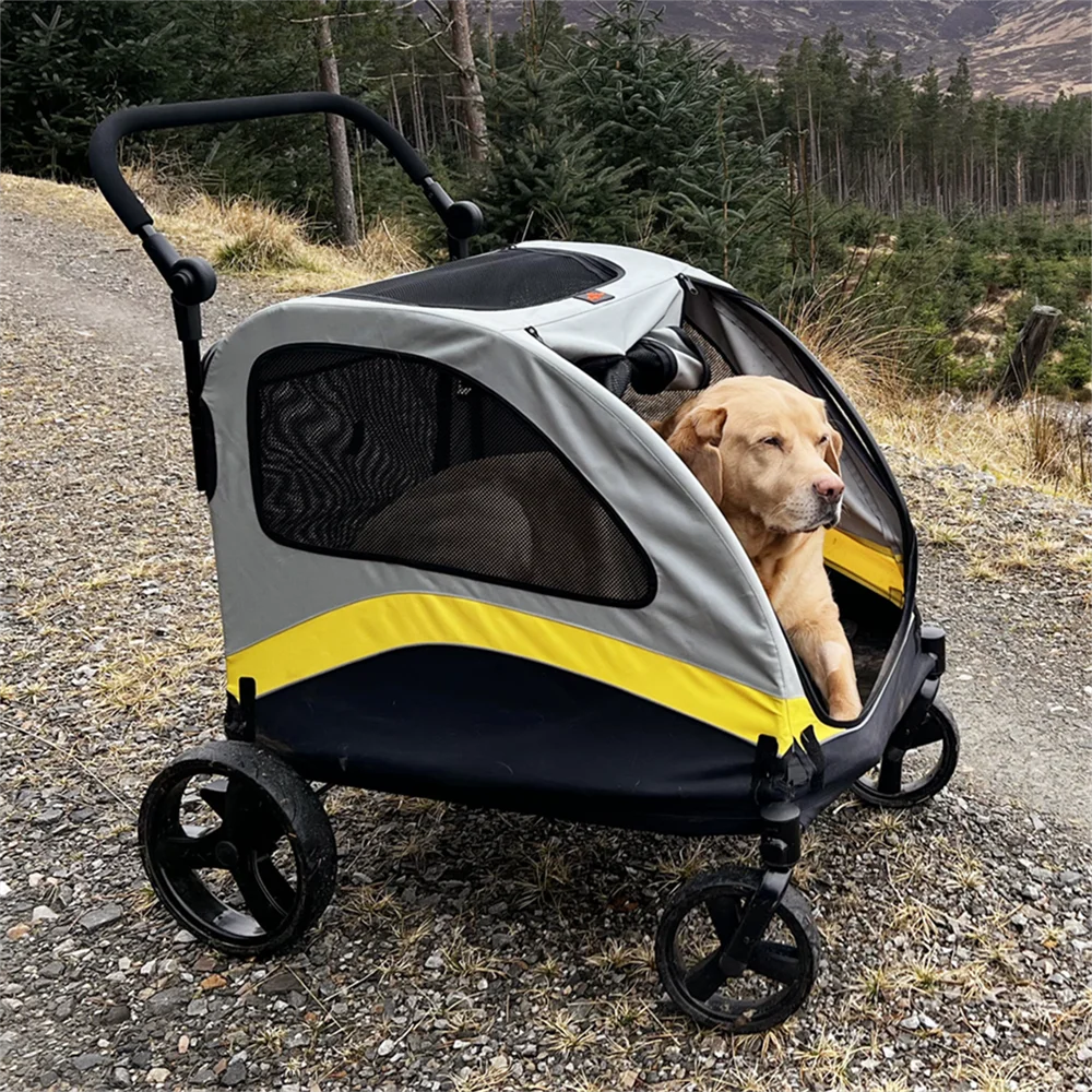 Foldable Four Wheel Dog Stroller Pram Travel Jogger Wagon