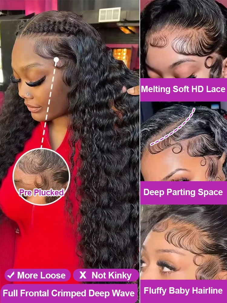 HJ Weave Beauty Deep Wave Lace Front Human Hair Wig