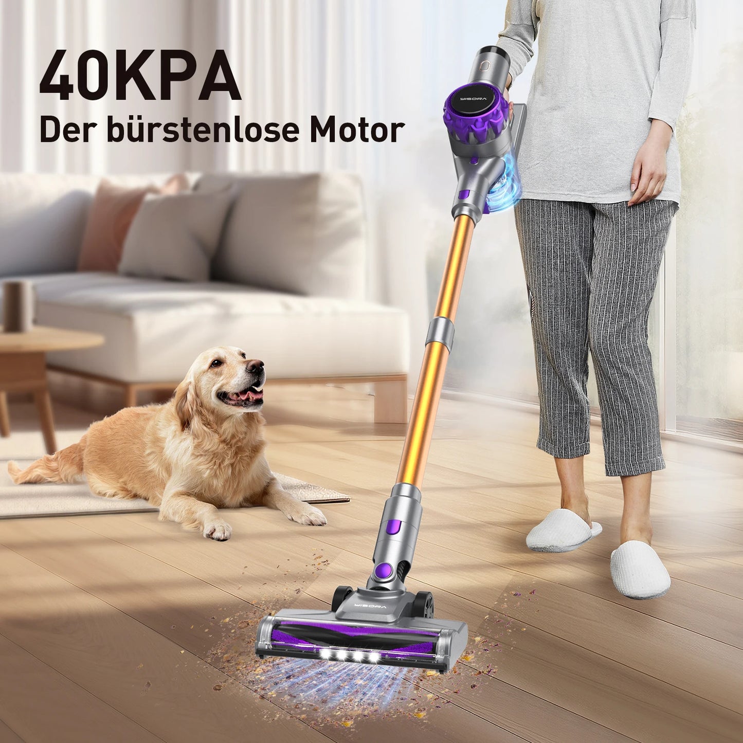 INSE YISORA Cordless Vacuum Cleaner 40KPa 55Mins Run Time