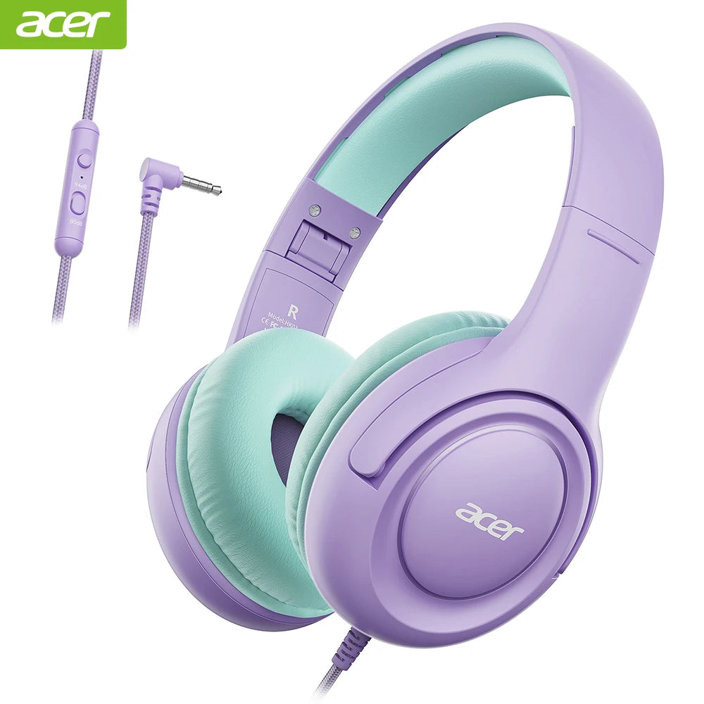 Acer Kids Headphones Wired For School With Volume Limiter