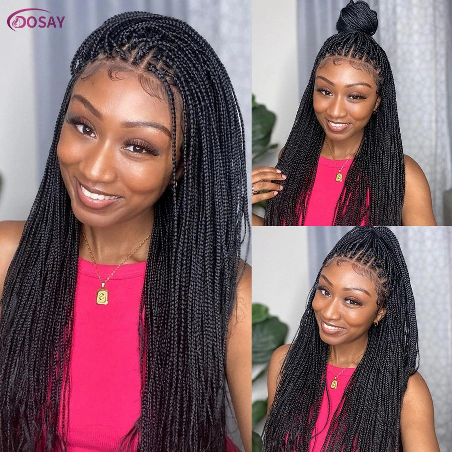 Dosay Synthetic Box Braided Wig Full Lace Cornrow Wig