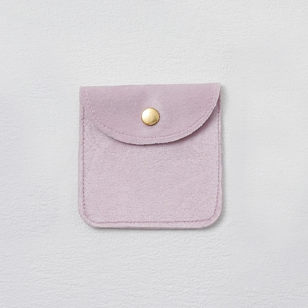 CN Velvet Jewellery Packaging Pouches 10 Pcs Snap Button Bags For Rings Earrings Bracelet Necklace Storage Gift