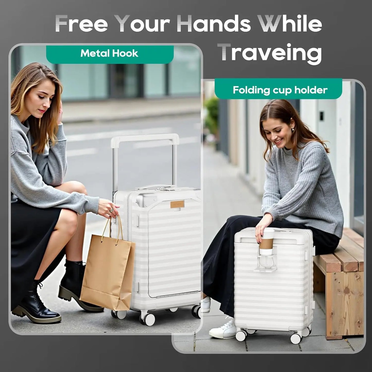 Joyway Front Opening Carry On Luggage With TSA Lock