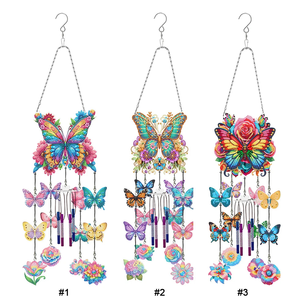 Frame Butterfly Wind Chime Diamond Painting Hanging Pendant
