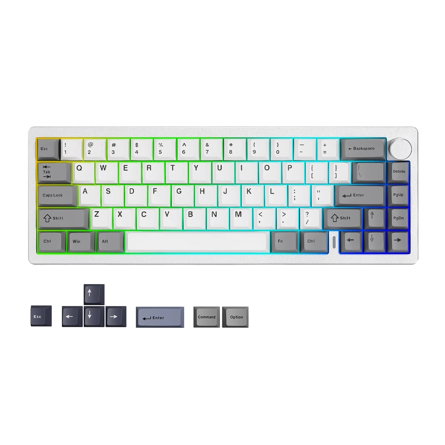 YUNZII AL68 Wireless Mechanical Keyboard QMKVIA Aluminum HotSwapKnob USBTypeCConnector