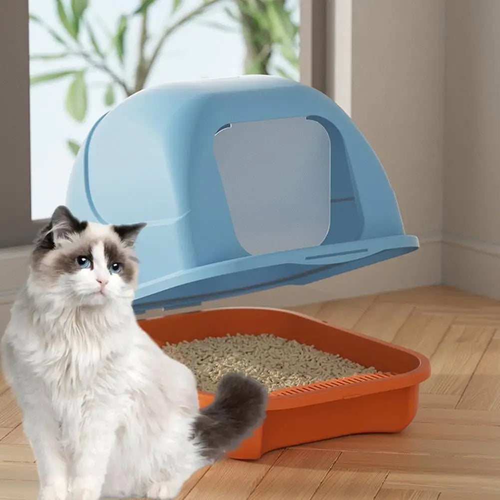 Feature Large Cat Litter Box With Lid Enclosed Litter Scoop