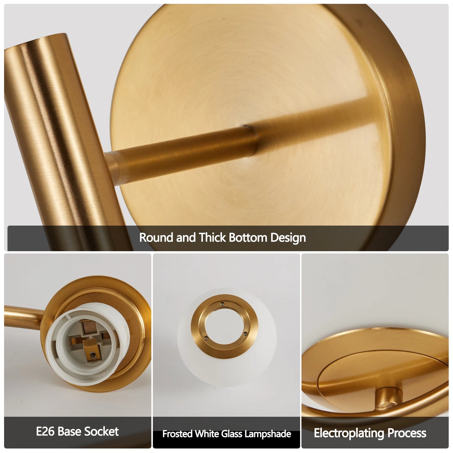 ARLGSITE Set Of 2 Modern Golden Wall Sconces Opal Glass