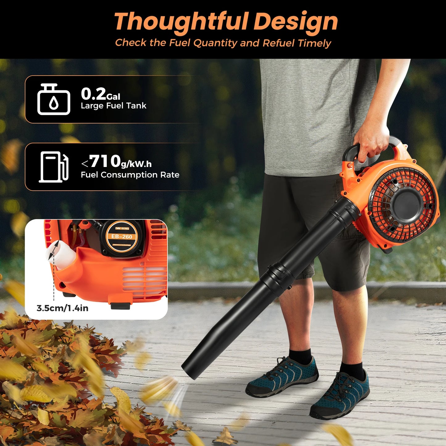 Bymaocar Gas Powered Leaf Blower 2 Stroke Yard Debris
