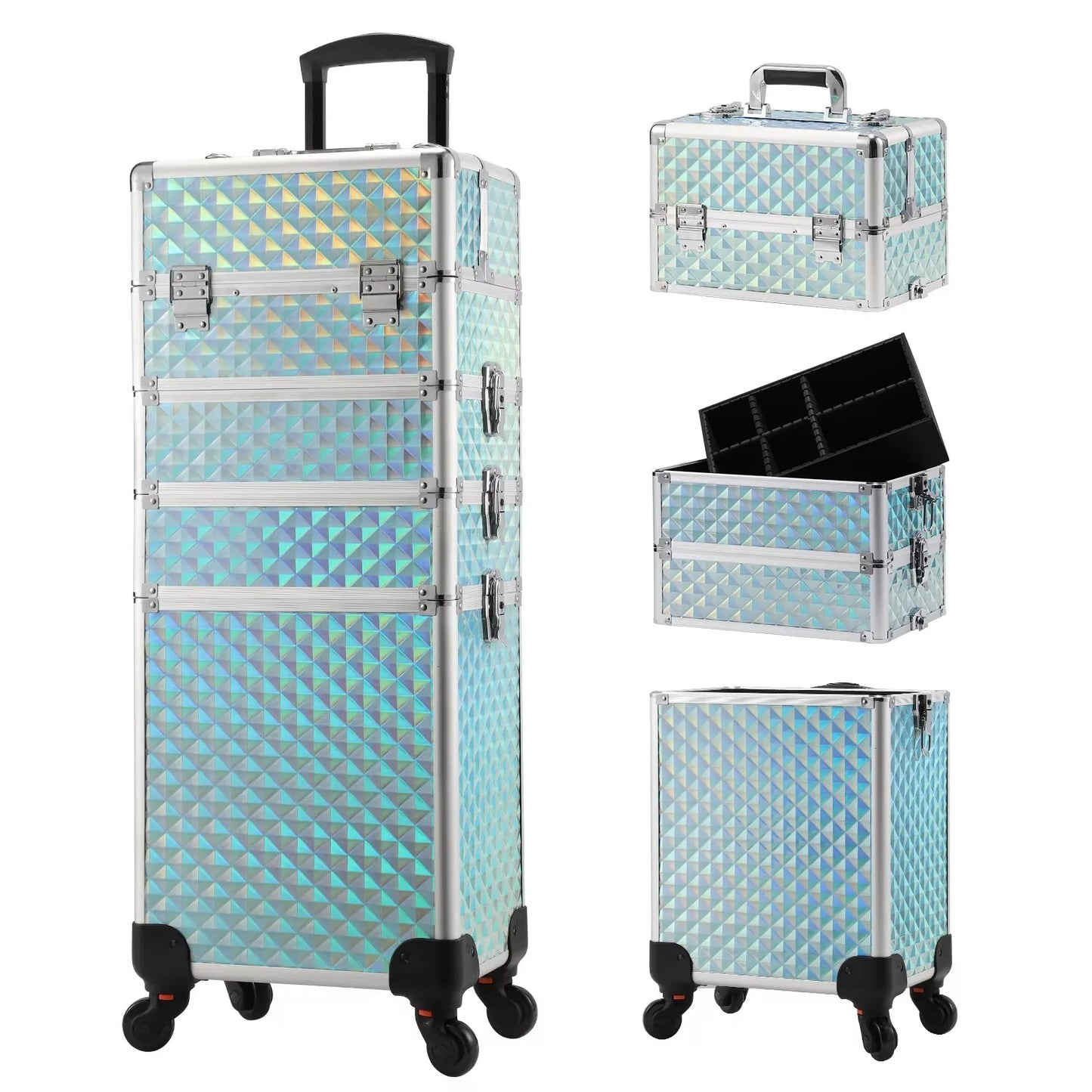 Maxulene Makeup Trolley Case 4 In 1 On Wheels