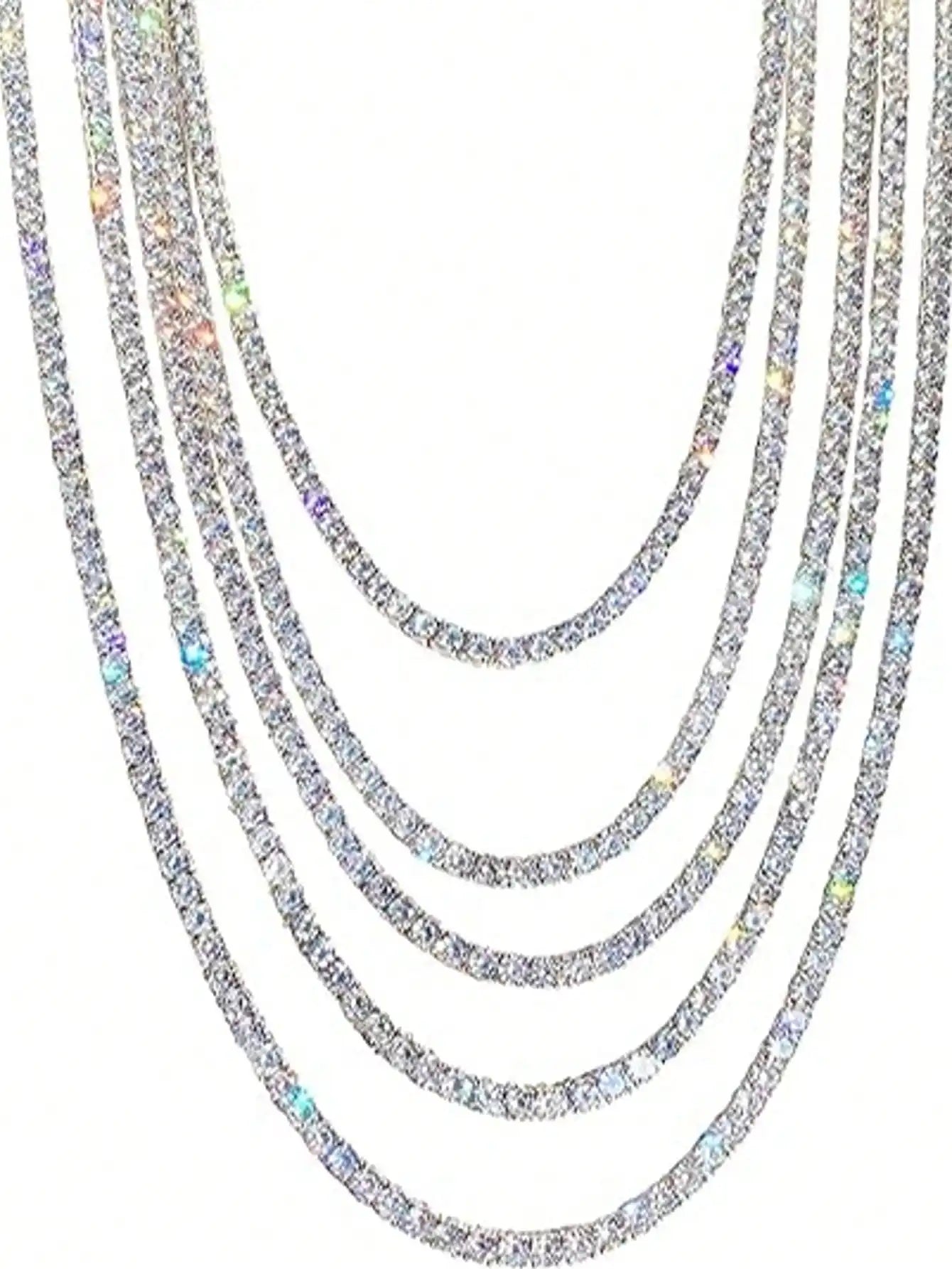 S925 Sterling Moissanite Tennis Necklace Unisex Jewelry