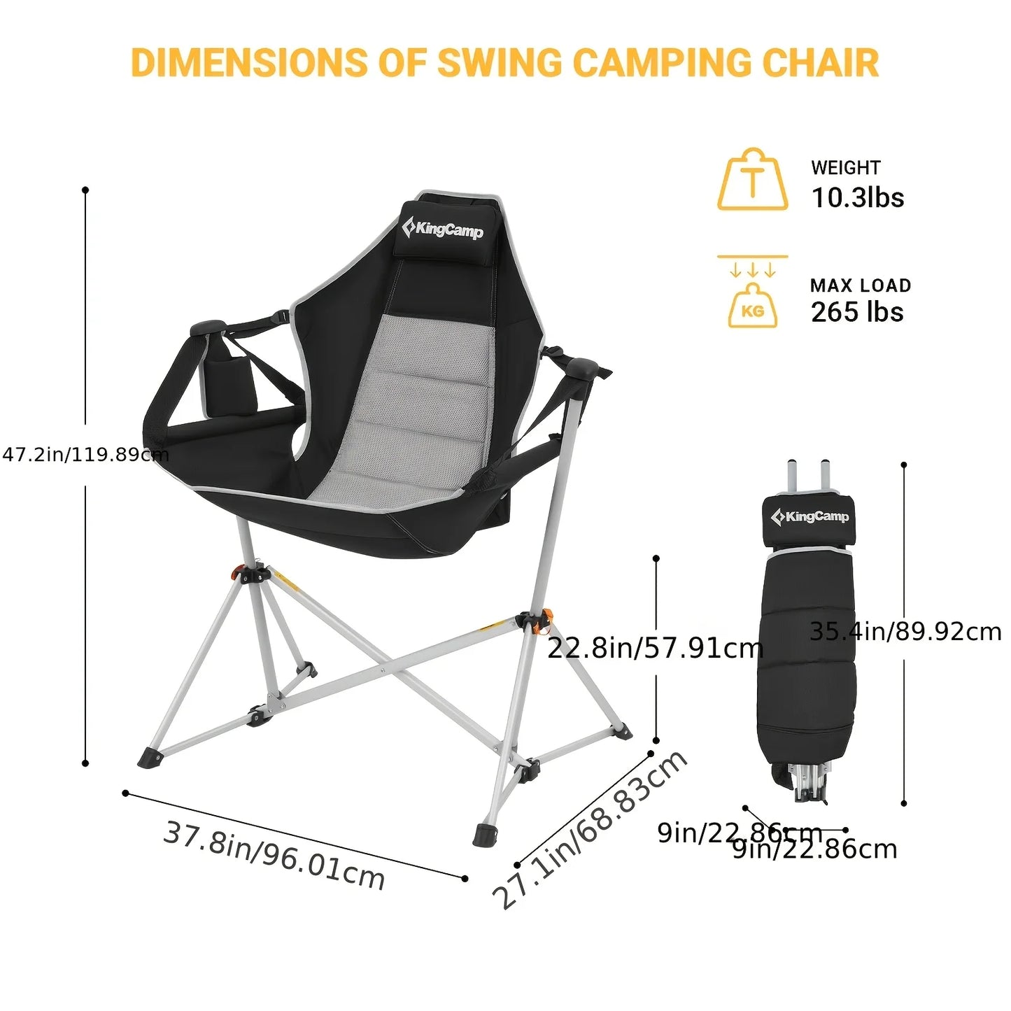 KingCamp Patio Chair Stand For Hanging Chair Aluminum Alloy