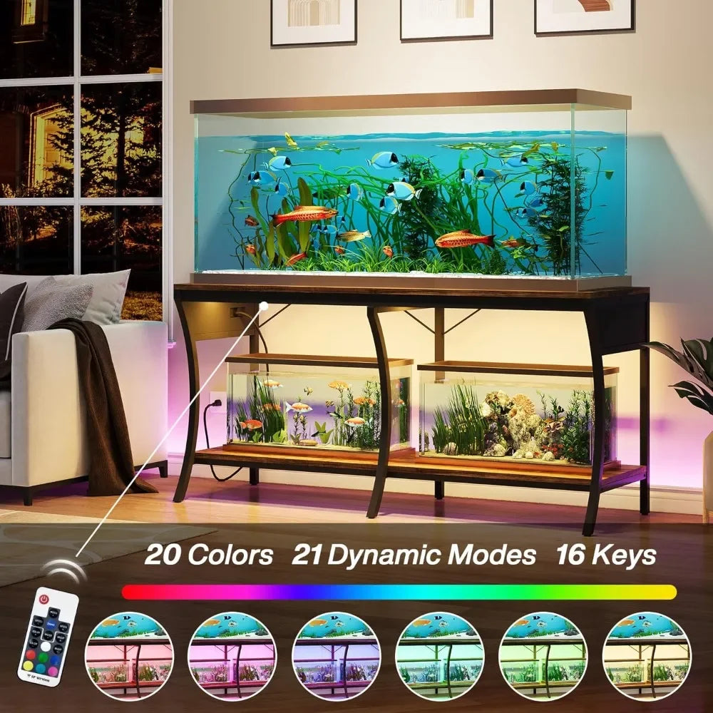 Hign Concerned Fish Tank Stand Two Tier With Led Lighting