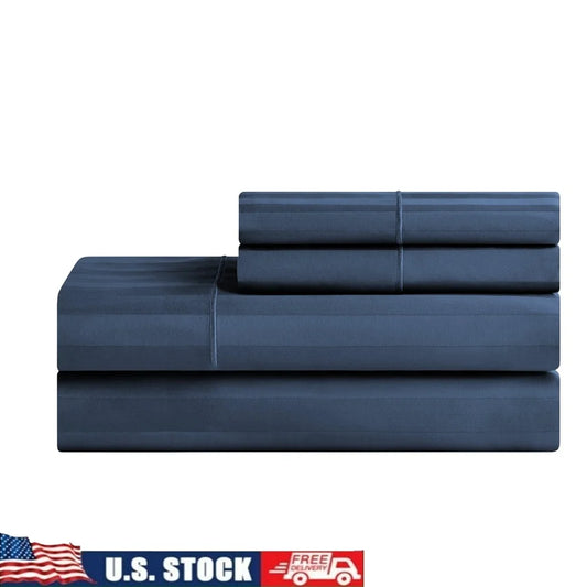 Dutrieux Egyptian Cotton Bed Sheets Set Striped 4 Piece