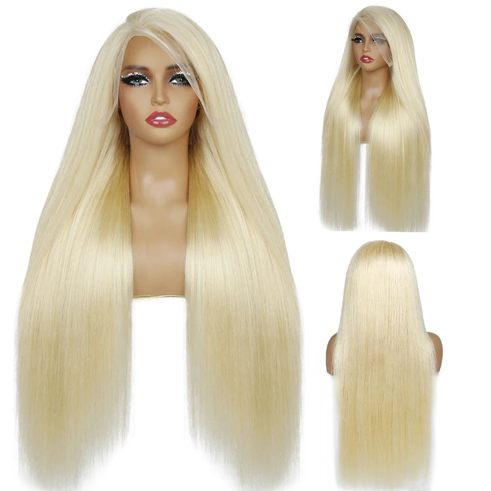 Mamushow Remy Human Hair Straight Lace Front Wig HD Lace