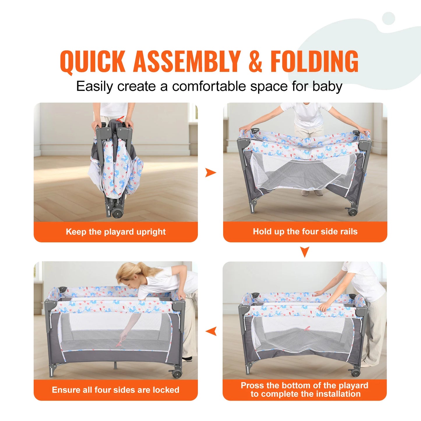 SucceBuy Baby Bassinet Bedside Sleeper With Storage