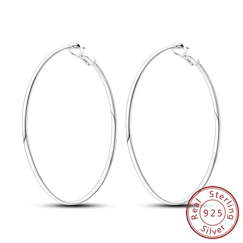 925 Sterling Silver Hoop Earrings Square Circle Heart