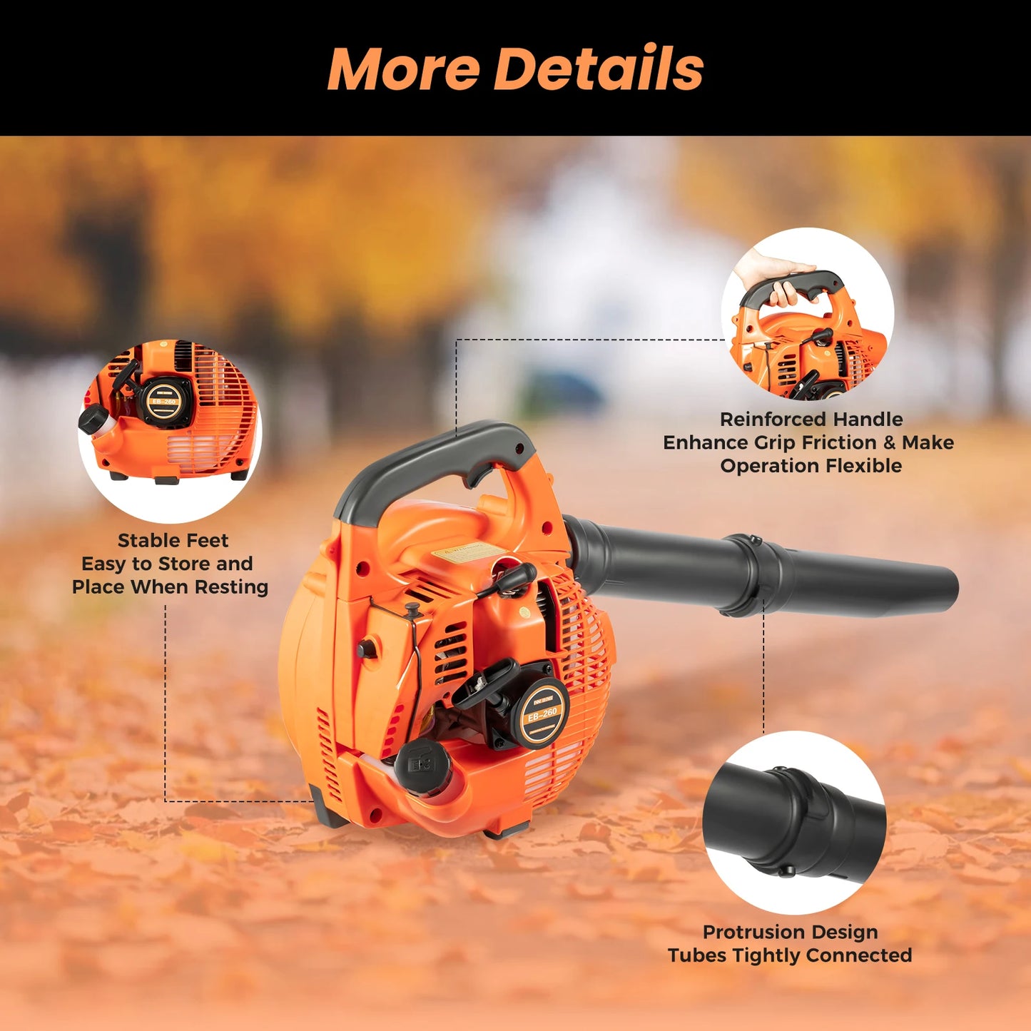 Bymaocar Gas Powered Leaf Blower 2 Stroke Yard Debris