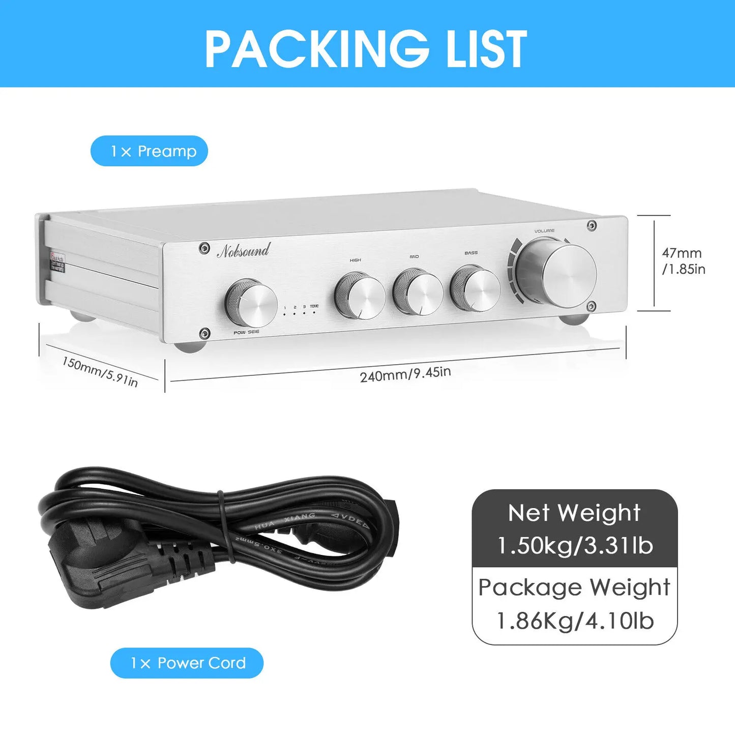 Douk Audio HiFi 3 Way Class A Digital Preamplifier Pro