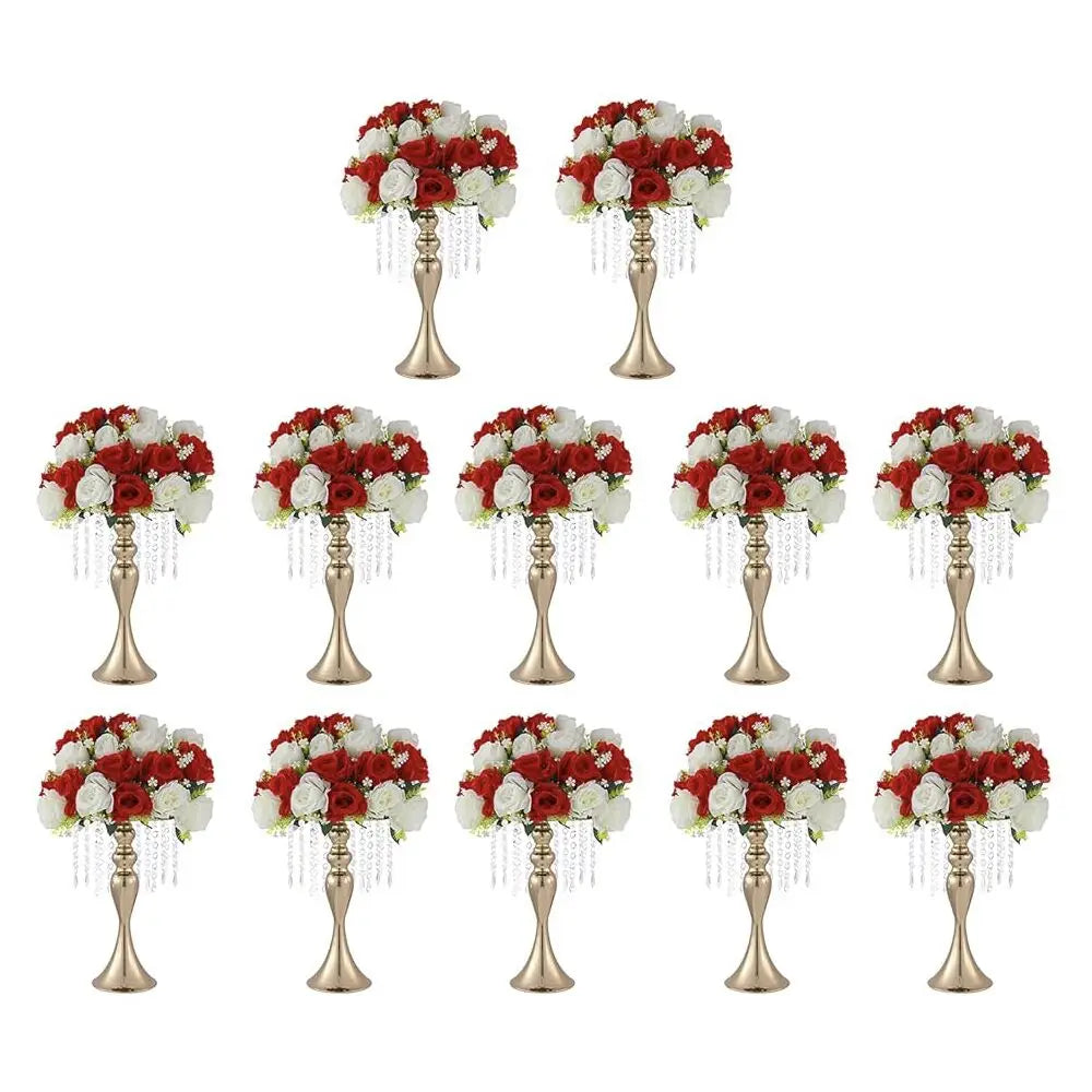 Hign Concerned Wedding Centerpieces Crystal Flower Stand Vases 4 Pieces