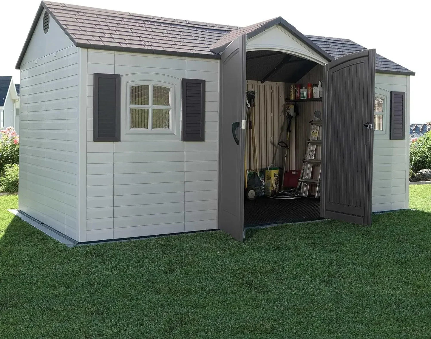 Outdoor Storage Shed Heavy Duty Waterproof UV Resistant Alloy Frame