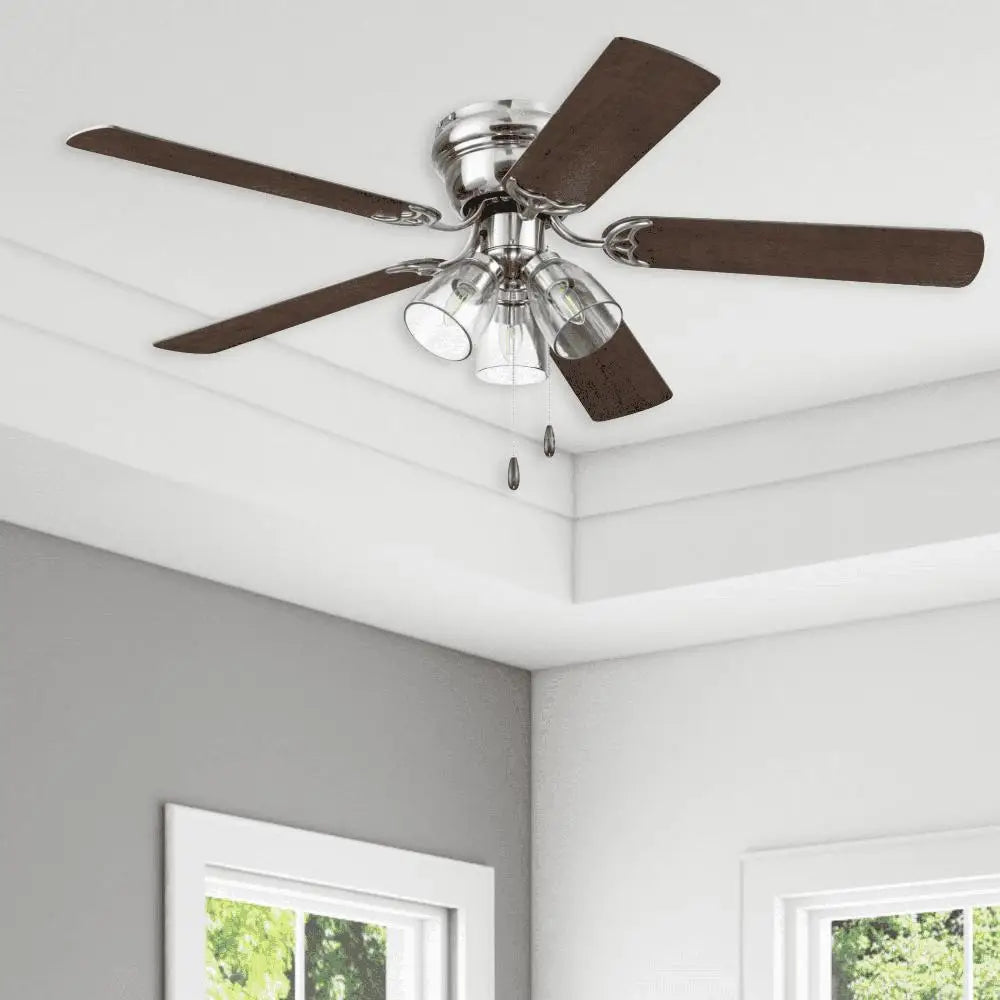 XMSJ Ceiling Fan With Light Renton Flush Mount Indoor