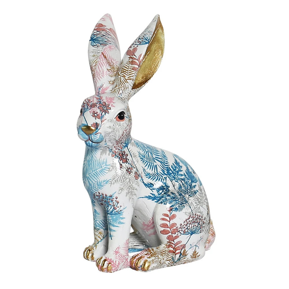 Rabbit Statue Creative Lifelike Rabbit Sculpture Rabbit Decoration Easter Bunny Ornament for Home Office Desktop