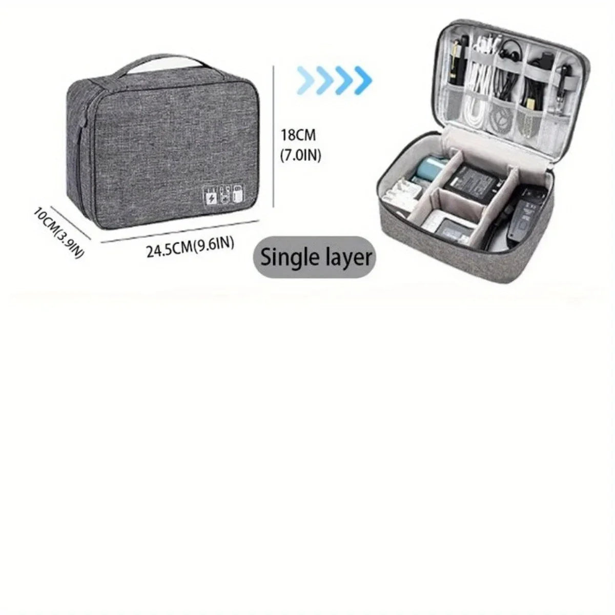 Travel Cable Organizer Bag, Portable Electronics Storage Case, USB Charger & Cord Holder, Waterproof Digital Accessory Pouch