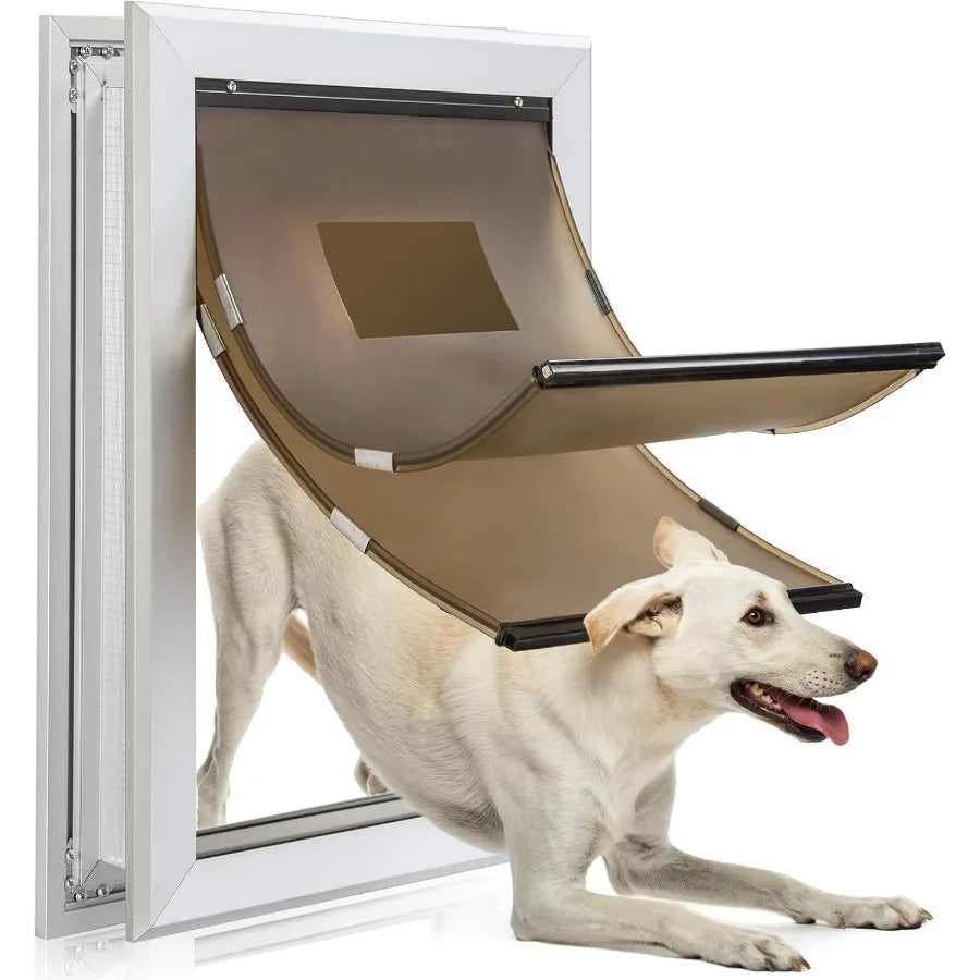 Dog Door Durable Aluminum Frame Door With Magnetic Flaps
