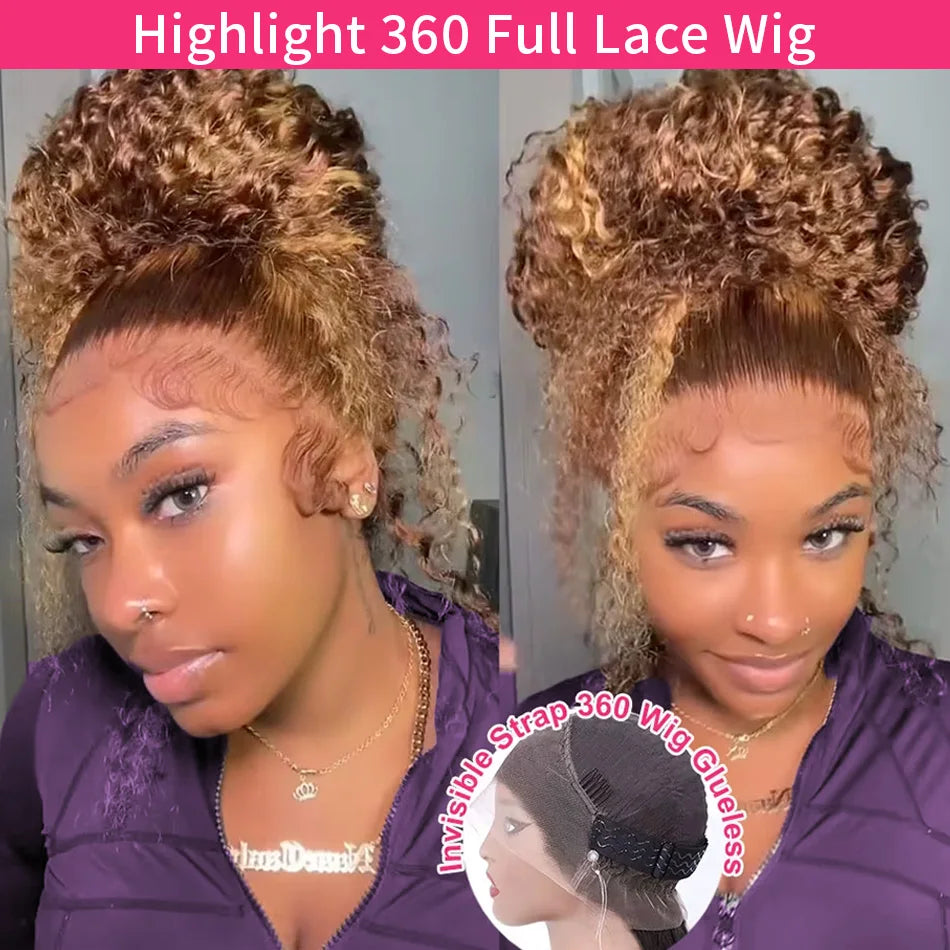 FroloCap 360 Full Lace Wig Human Hair Deep Wave Frontal