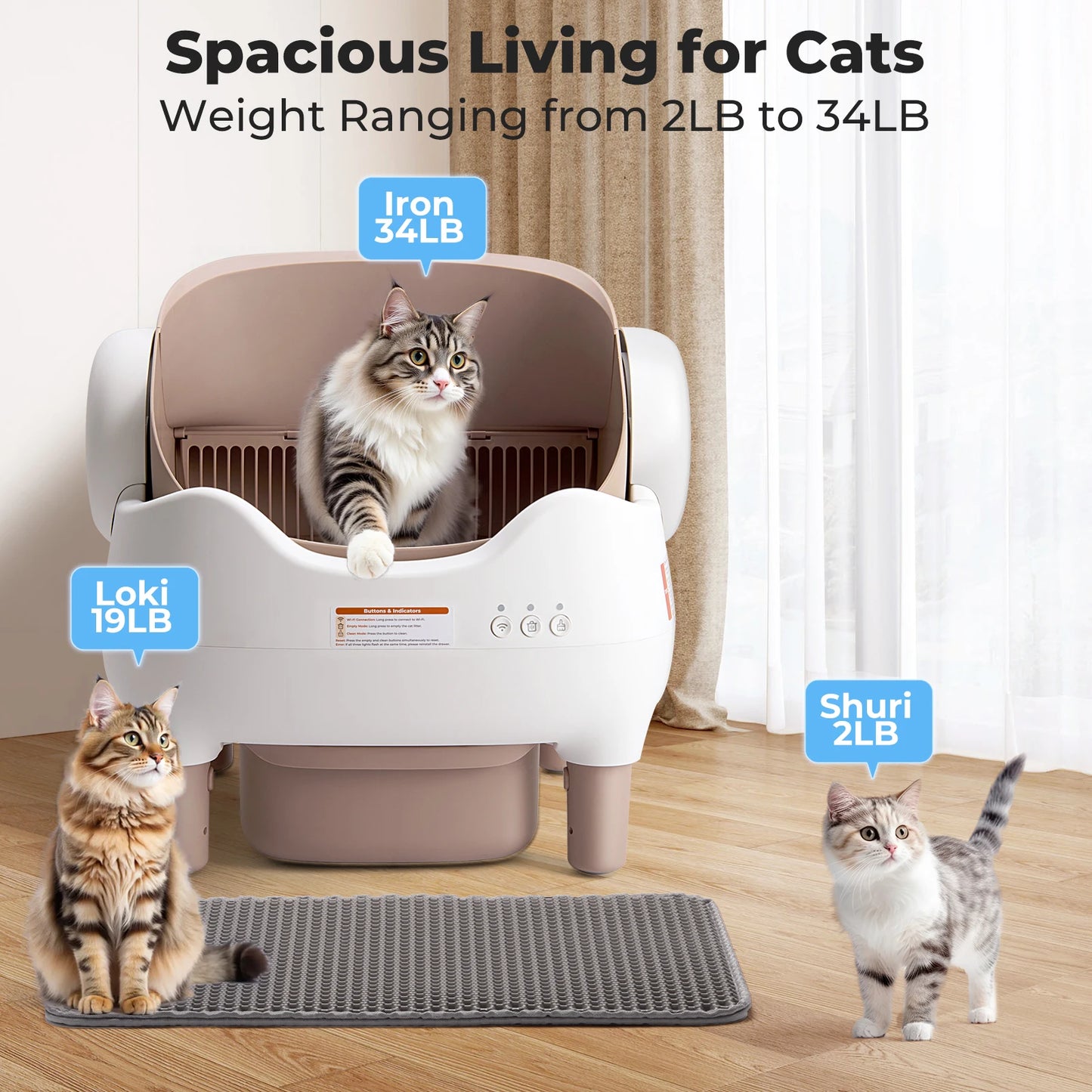 Lunapurr Self Cleaning Litter Box Cat Litter App Control