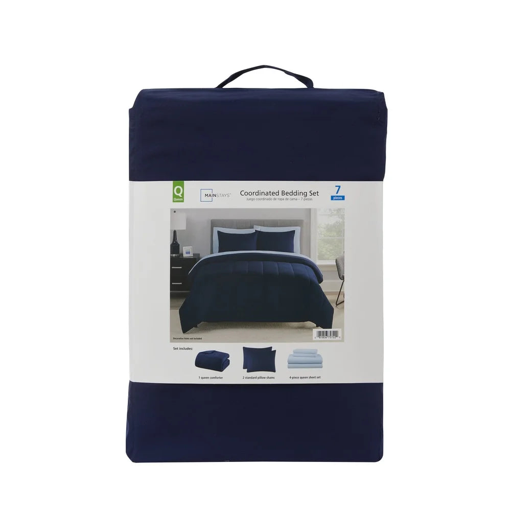 DUTRIEUXCN Reversible 7 Piece Bedding Set Polyester