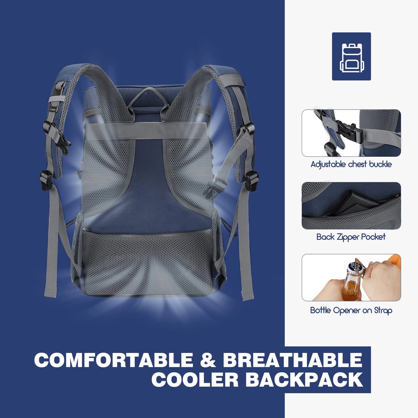 WestTune Can Cooler Backpack Leakproof Insulated Soft Cooler