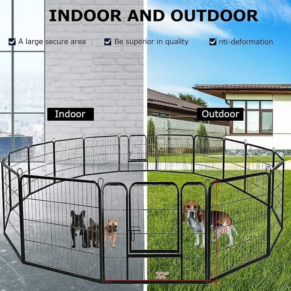 Dog Playpen Pet Dog Fence 40 Inch Height 16 Panels Metal Dog Pen Outdoor Exercise Pen With Doors Camping Yardfreight Free Corral