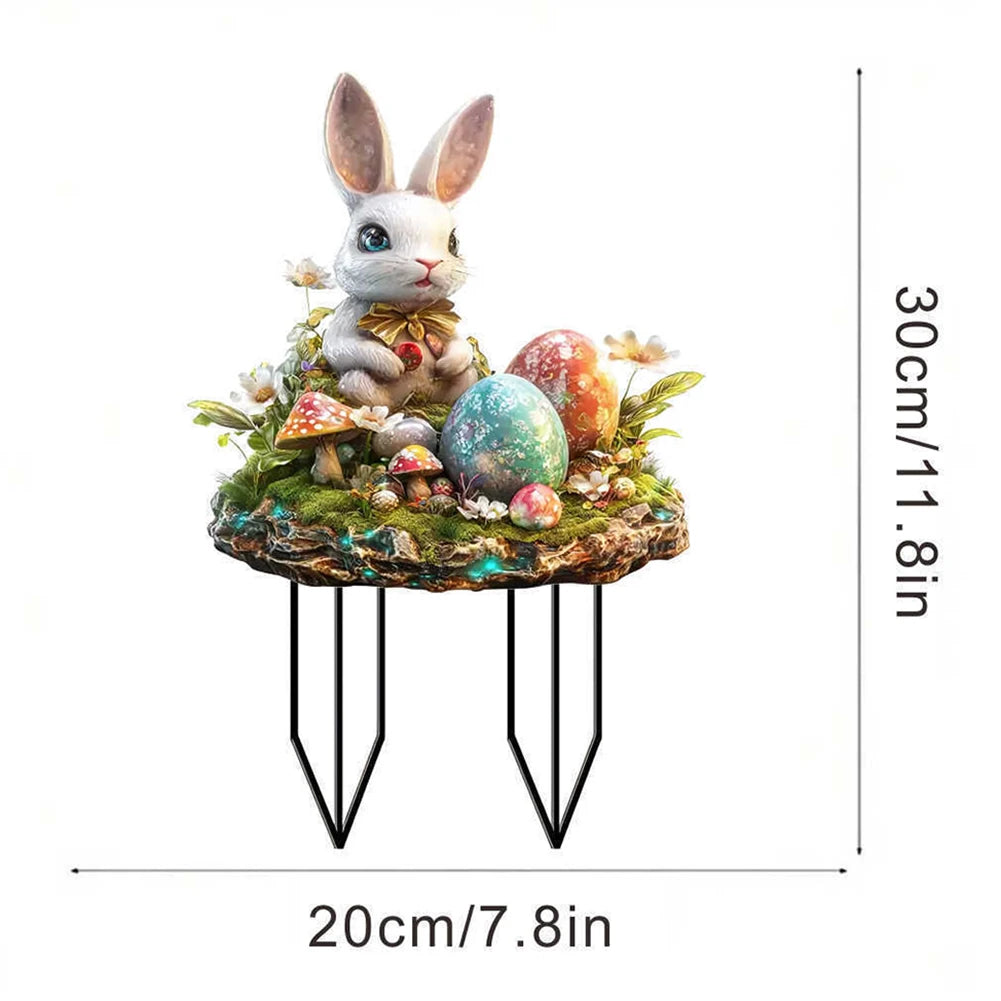 Easter Garden Stake Decor Multi-Function Courtyard Statue High-Quality Acrylic Figurine Waterproof Patio Sculpture Outdoor Decor