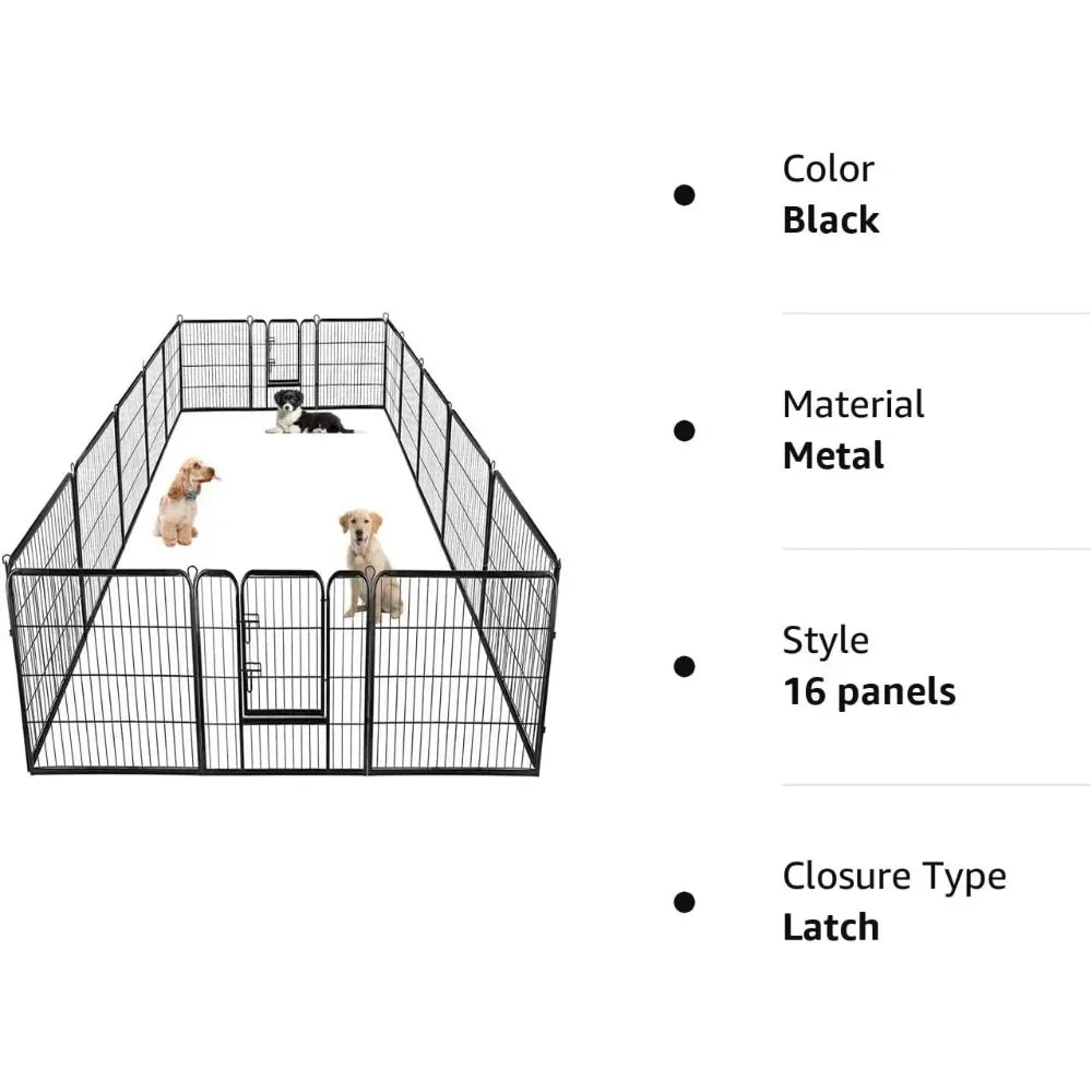 Dog Playpen Pet Dog Fence 40 Inch Height 16 Panels Metal Dog Pen Outdoor Exercise Pen With Doors Camping Yardfreight Free Corral
