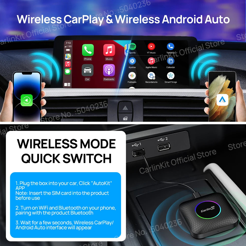 Carlinkit 3 In 1 Android CarPlay Android Auto Wireless Box