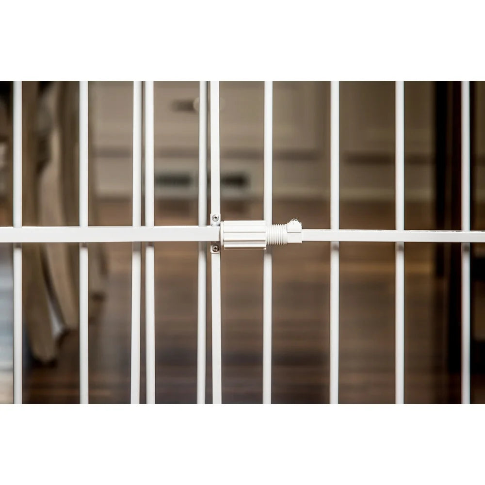 XMSJ Metal Expandable Pet Gate With Small Chew Proof Door