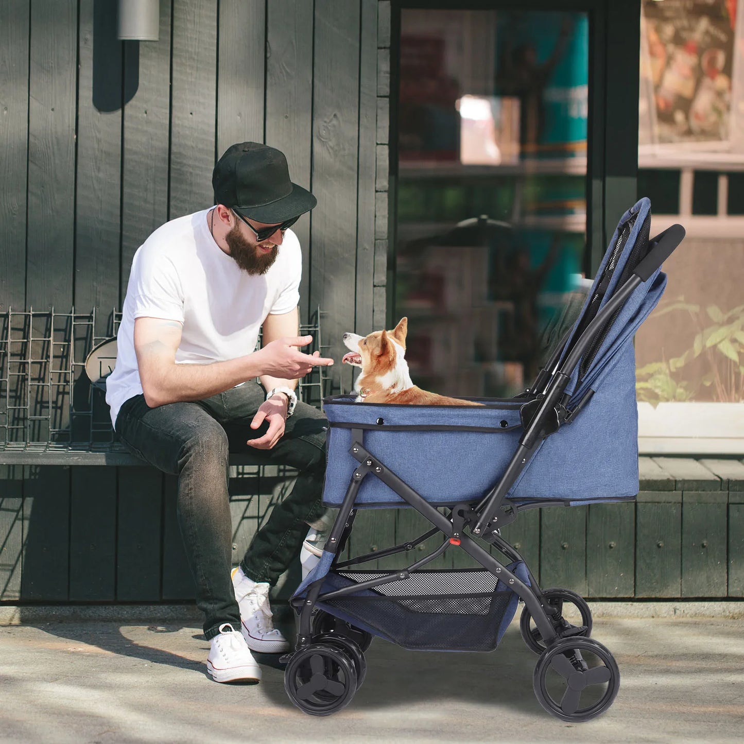 Breed Dog Stroller For Cats And Dogs With Poop Bags