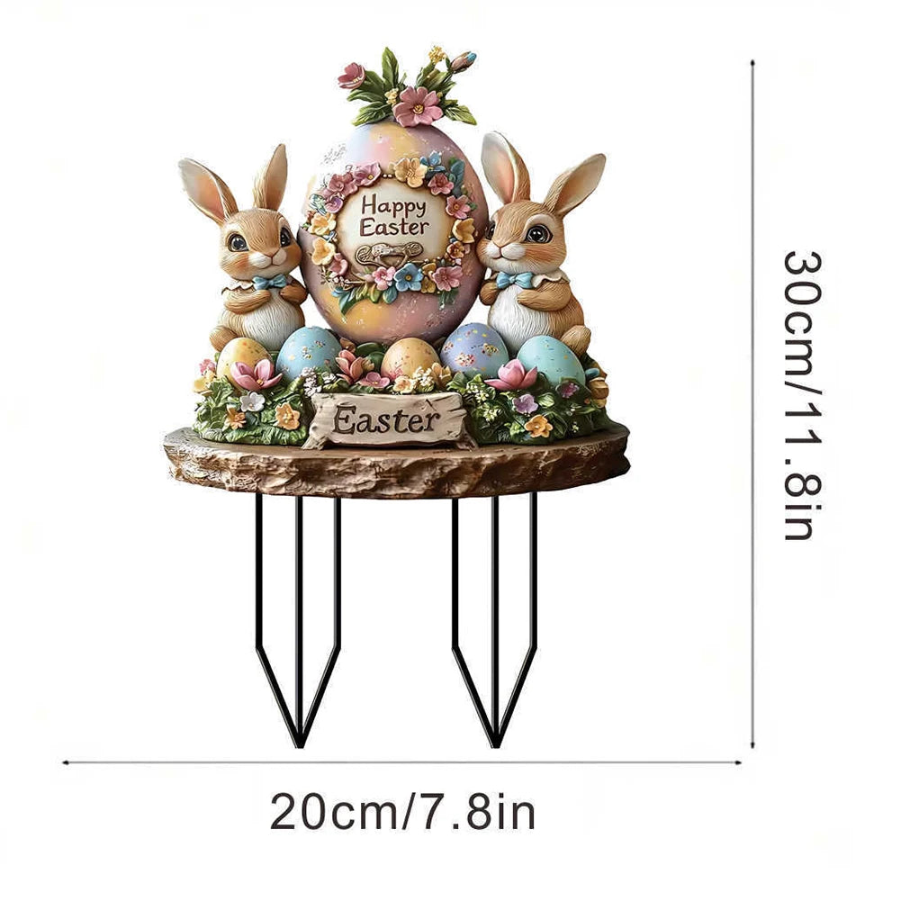 Easter Garden Stake Decor Multi-Function Courtyard Statue High-Quality Acrylic Figurine Waterproof Patio Sculpture Outdoor Decor