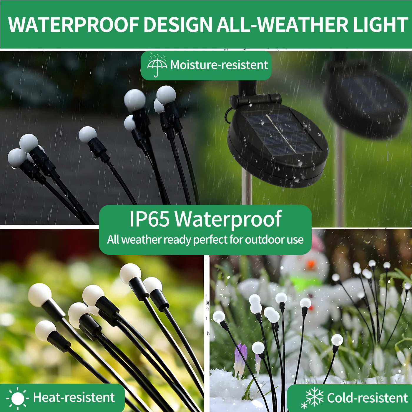 8 Head Solar Firefly Lights Outdoor Garden Pathway Decor Waterproof
