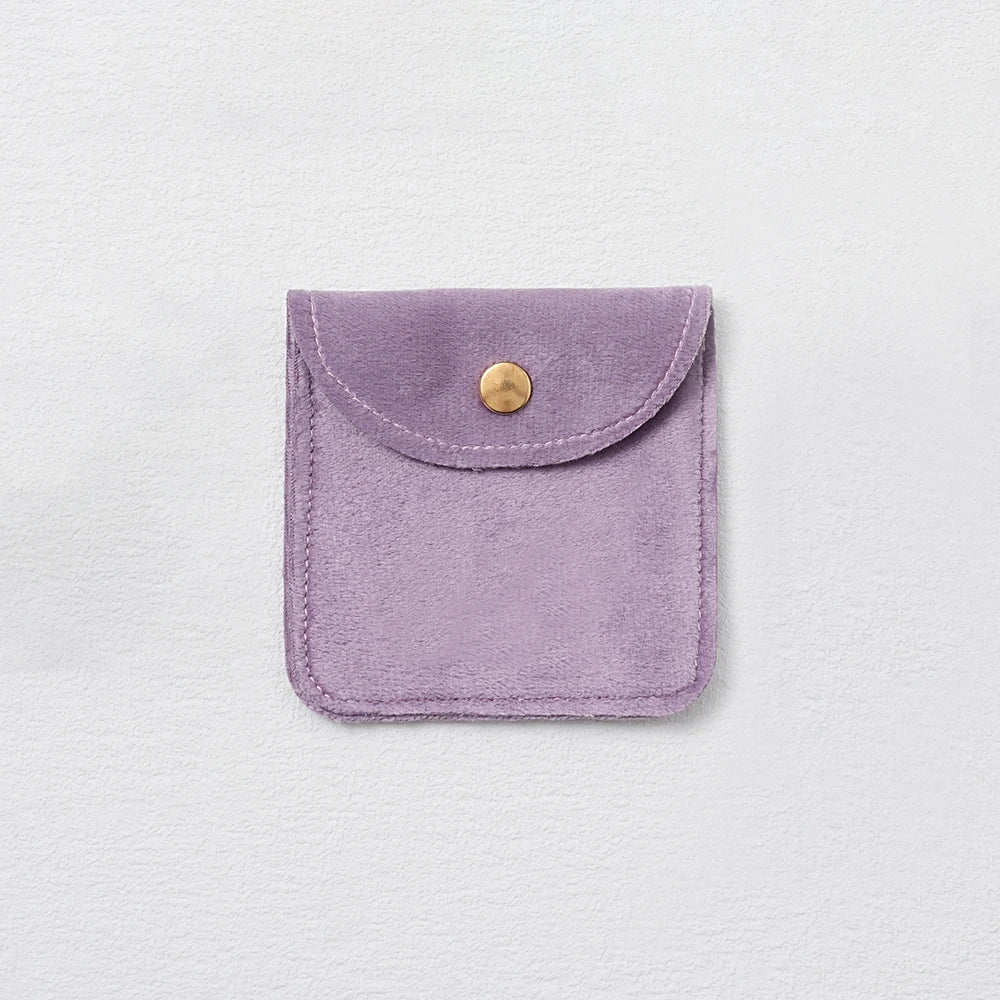 CN Velvet Jewellery Packaging Pouches 10 Pcs Snap Button Bags For Rings Earrings Bracelet Necklace Storage Gift