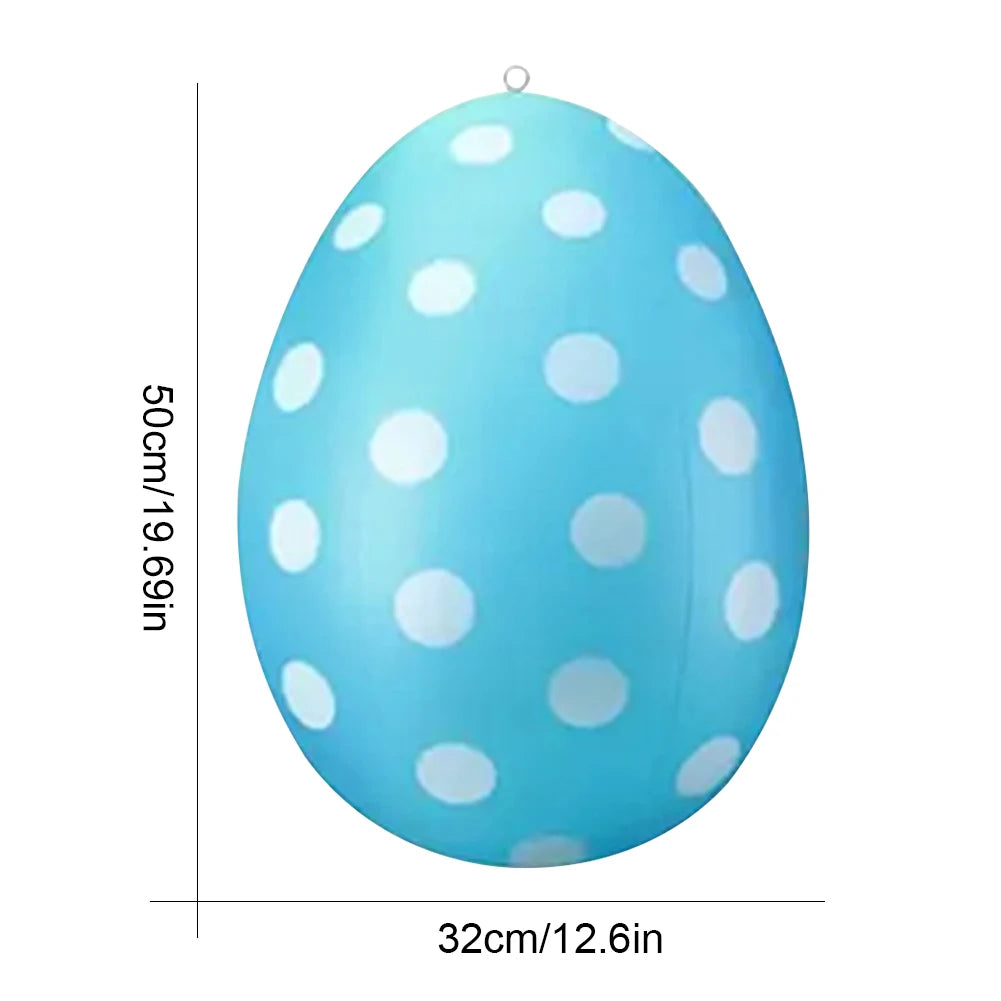 Easter Balloon Inflatable Giant Egg Easter Multifunction Ornament Ball Colorful Egg Balloon for Outdoor Garden Yard Lawn Pendant