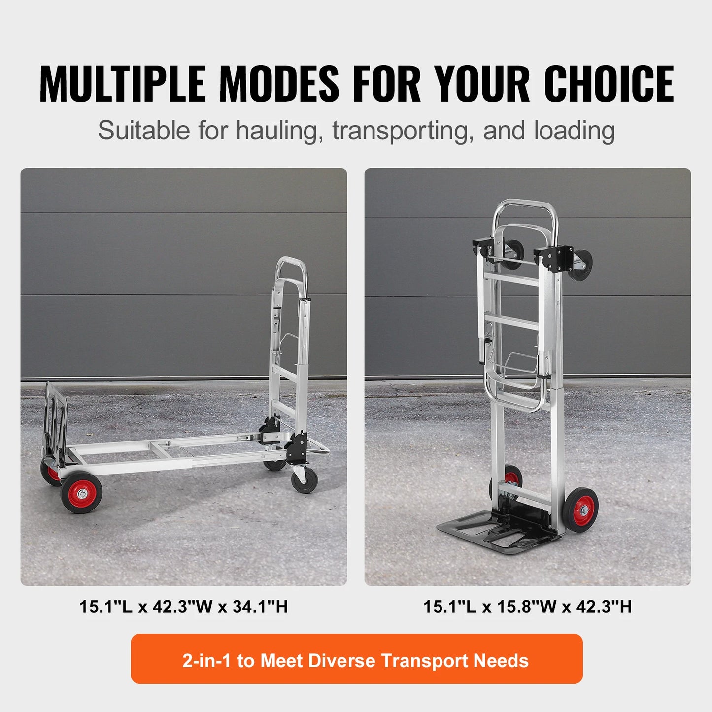SucceBuy Folding Hand Truck Dolly With Wheels For Transport