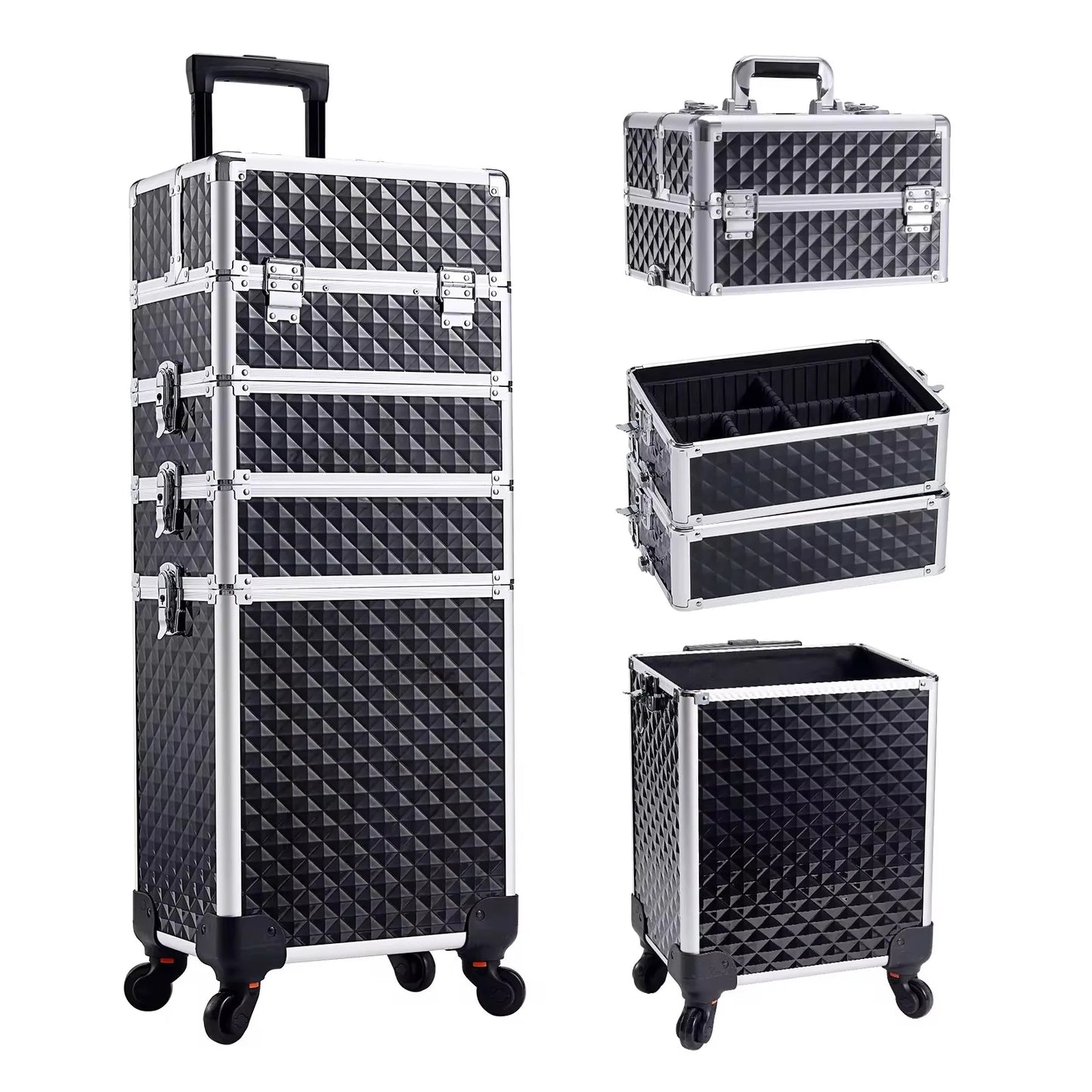 Maxulene Makeup Trolley Case 4 In 1 On Wheels