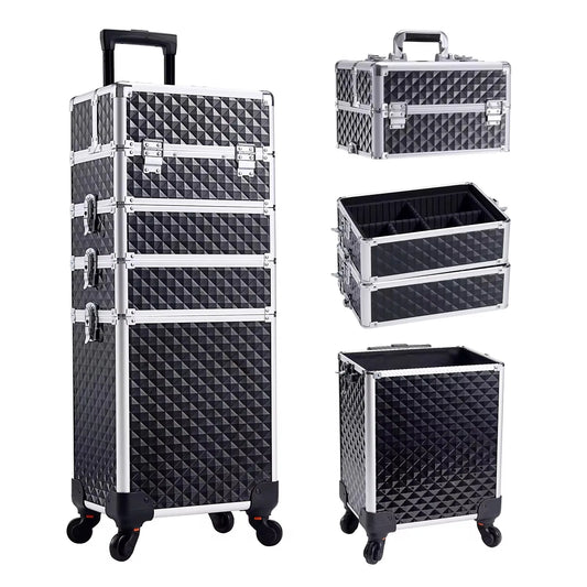 Maxulene Makeup Trolley Case 4 In 1 On Wheels