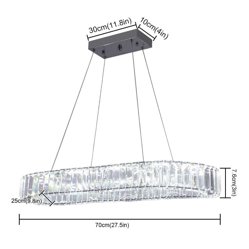 VETRULUS Modern Crystal Oval LED Chandelier Pendant Light