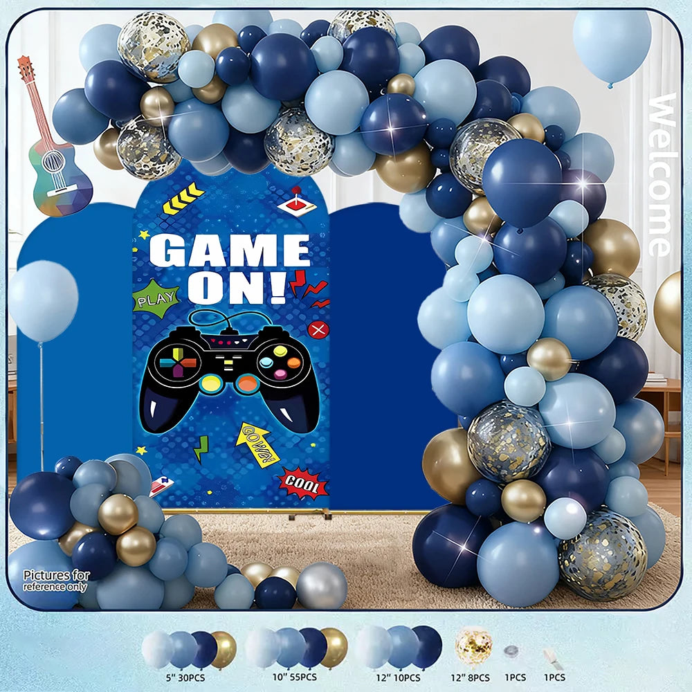 Game On Gaming Theme Arch Backdrop, Stylish, Durable, Kids Birthday/Party Decor, Seasonal Use, Event Scene