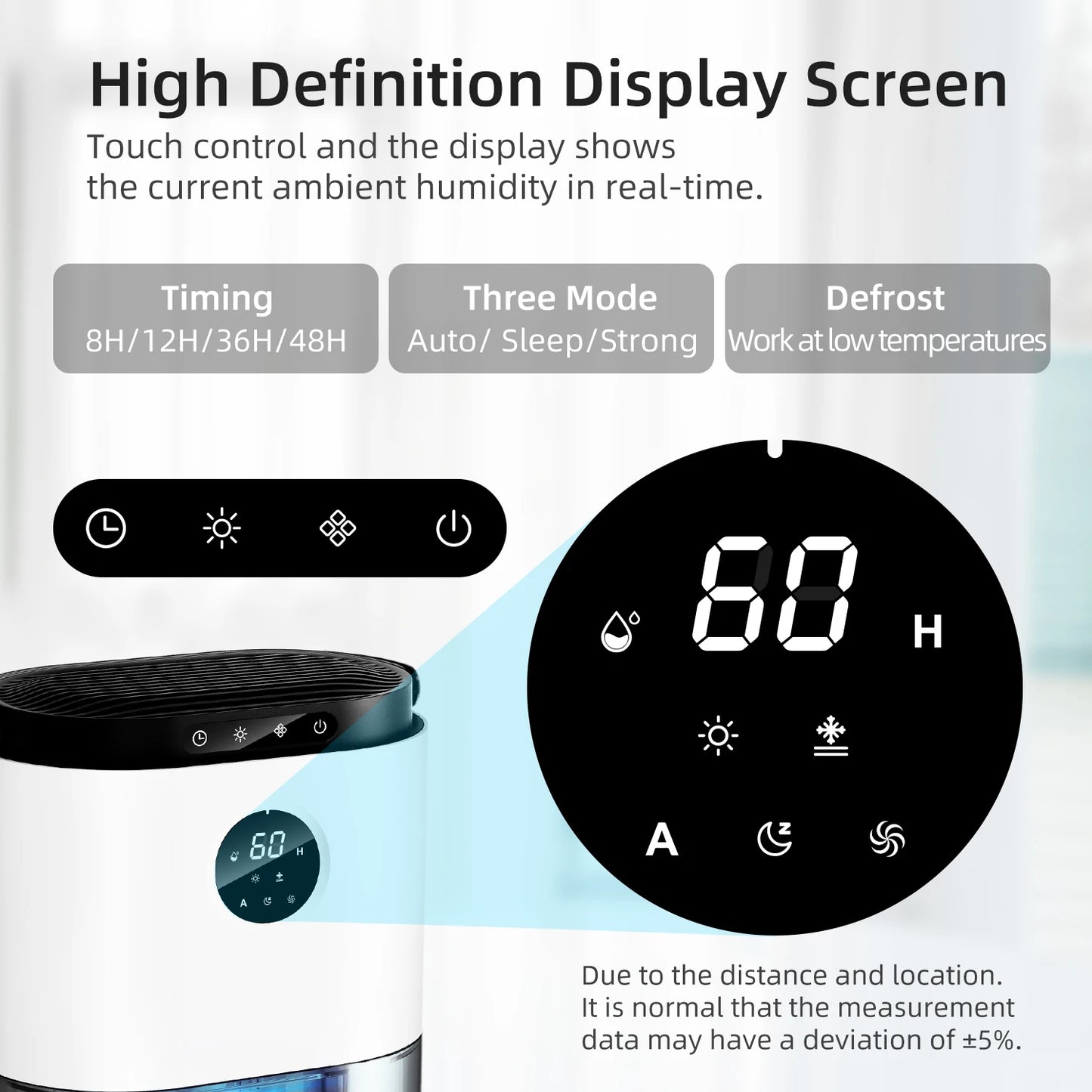 AROEVE Dehumidifier Ultra Quiet Auto Defrost For Bedroom